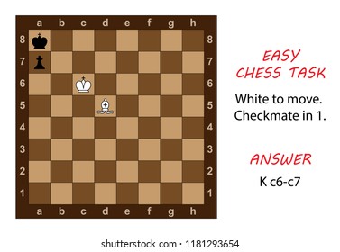 Chess game. Task for beginners. Checkmate in 1 move. 