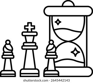 A chess game with a timer in the background. The timer is set to zero, indicating that the game has just started
