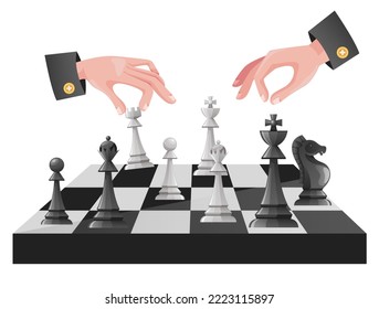 Chess game tournament tactics competition abstract design element concept illustration