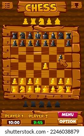 Chess game UI, interface and button set