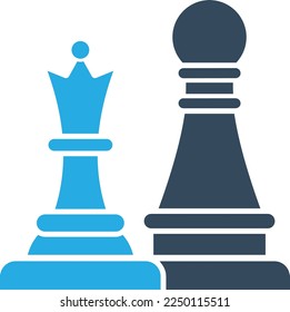 Chess game Vector Icon which is suitable for commercial work and easily modify or edit it
