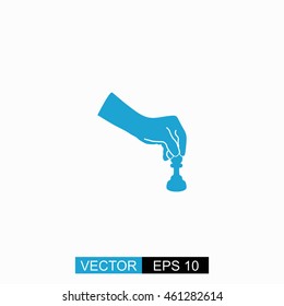 Chess game vector. Isolated blue icon on white background.