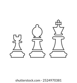 Chess game vector line icon