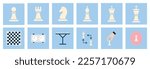 Chess game vector set vector design. Vector illustration.