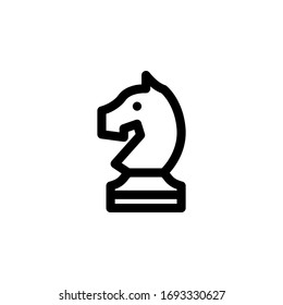 Chess Gaming Outline Icon Vector Illustration
