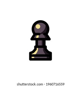 Chess Gaming Outline Icon Vector Illustration
