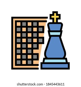 chess geek color icon vector. chess geek sign. isolated symbol illustration