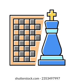 vector de icono de color geek de ajedrez. signo del geek de ajedrez. ilustración de símbolo aislado