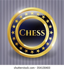 Chess gold badge or emblem