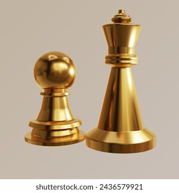 juego de ajedrez de oro 3d vector