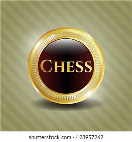Chess golden badge or emblem