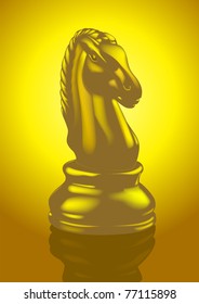 Chess Golden Knight - Vector Illustration