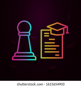 Chess graduation cap school nolan style icon. Simple thin line, outline vector of school icons for ui and ux, website or mobile application