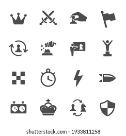 Chess graphic vector icon set 