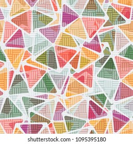 The chess grid covers a seamless pattern of pentagonal elements. Beautiful walls, backgrounds and design. Texture for happy people.