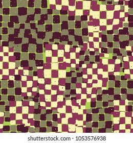 Chess groups of smoothed quadrangles of different colors are chaotically located on the surface. Seamless chess camouflage.