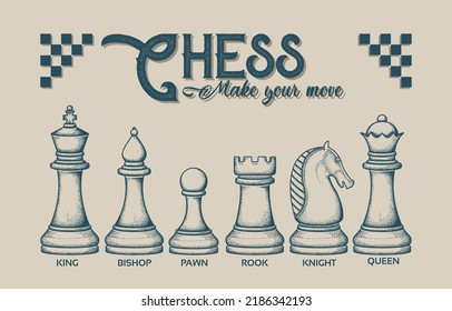 Chess hand drawn vector detailed and easy to edit