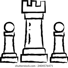 Chess hand drawn vector illustration