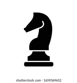Chess horse black icon, concept illustration, vector flat symbol, glyph sign.