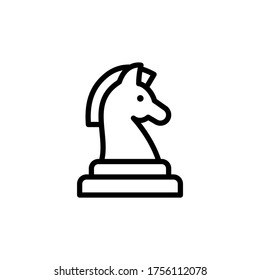 Chess, horse concept line icon. Simple element illustration. Chess, horse concept outline symbol design from Business strategy set. Can be used for web and mobile