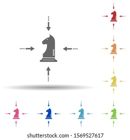 Chess, horse, creating strategy in multi color style icon. Simple glyph, flat vector of business icons for ui and ux, website or mobile application