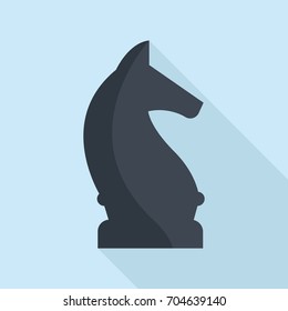 Chess horse icon in flat design