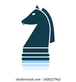 Chess Horse Icon. Shadow Reflection Design. Vector Illustration.