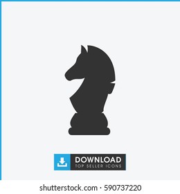 chess horse icon. Simple filled chess horse vector icon. On white background.