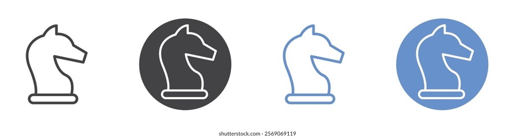 Chess horse icon vector symbol outline sign