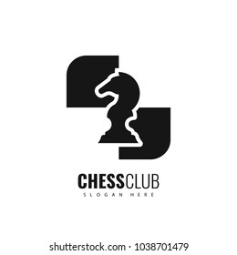 Chess Horse Logo design. Vector sign horse of chess.  