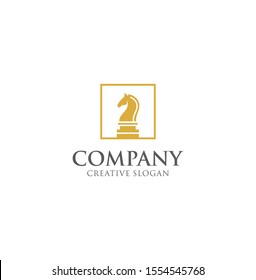 Chess Horse Luxury Logo Template Stock Vector