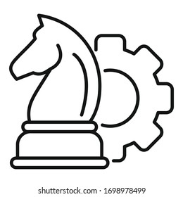 Chess horse startup icon. Outline chess horse startup vector icon for web design isolated on white background