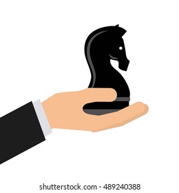chess horse strategy business vector illustration design