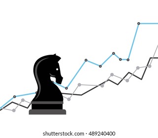 chess horse strategy business vector illustration design