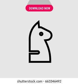 Chess horse vector icon, Figure of chess symbol. Simple, modern flat vector illustration for mobile app, website or desktop app  