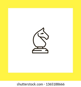 chess horse vector icon. flat design