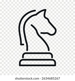 Chess horse vector line icon