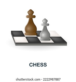 Chess icon. 3d illustration from table games collection. Creative Chess 3d icon for web design, templates, infographics and more