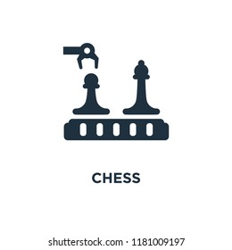 Chess icon. Black filled vector illustration. Chess symbol on white background. Can be used in web and mobile.