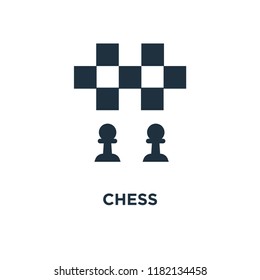 Chess icon. Black filled vector illustration. Chess symbol on white background. Can be used in web and mobile.