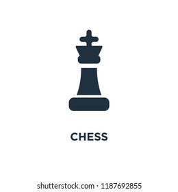 Chess icon. Black filled vector illustration. Chess symbol on white background. Can be used in web and mobile.