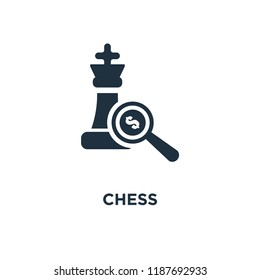 Chess icon. Black filled vector illustration. Chess symbol on white background. Can be used in web and mobile.