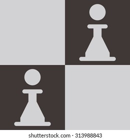 Chess icon - chess board with pawn
