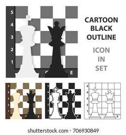 Chess icon in cartoon style isolated on white background. Board games symbol stock vector illustration.