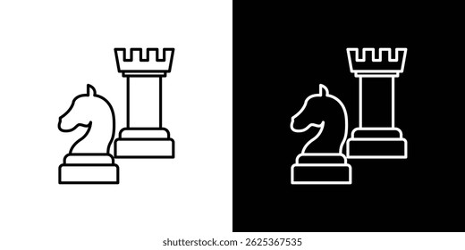 Chess icon concept stroke on white background