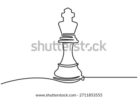 Chess icon continuous one line drawing minimalist outline vector illustration.Continuous line drawing of chess pieces,Chess king knight rook minimalist outline vector.Strategy Games Continuous Line.