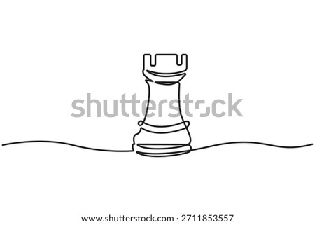 Chess icon continuous one line drawing minimalist outline vector illustration.Continuous line drawing of chess pieces,Chess king knight rook minimalist outline vector.Strategy Games Continuous Line.