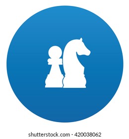 Chess icon design on blue background,vector