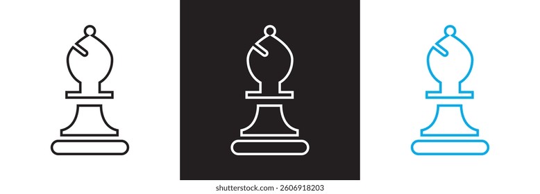 Chess icon.   Design for websites, mobile interfaces, presentations, and visual branding. Vector illustration. isolated on white and black background. EPS 10 