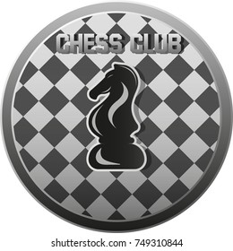 chess icon. emblem for the chess club. vector illustration.